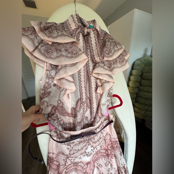 Zimmermann crush Elegant Pink Patterned SET OF 2 Skirt and top size 0 XS - Picture 9 of 11